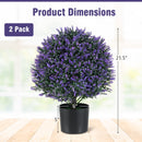 2 Pack Artificial Lavender Topiary Ball Tree Faux Shrub Bushes with Flowers-Purple by DirectDeals