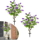 2 Pack Artificial Locust Flower Trees 39 Inch Fake Evergreen Shrubs with Ground Spikes by LJGDeals