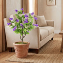 2 Pack Artificial Locust Flower Trees 39 Inch Fake Evergreen Shrubs with Ground Spikes by LJGDeals