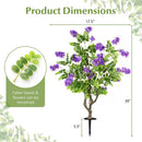 2 Pack Artificial Locust Flower Trees 39 Inch Fake Evergreen Shrubs with Ground Spikes by LJGDeals
