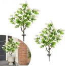 2 Pack Artificial Locust Flower Trees 39 Inch Fake Evergreen Shrubs with Ground Spikes by LJGDeals