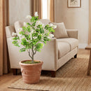 2 Pack Artificial Locust Flower Trees 39 Inch Fake Evergreen Shrubs with Ground Spikes by LJGDeals