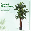 2 Pack Artificial Palm Tree 6.3 ft Tall with Adjustable Leaves by LJGDeals