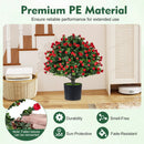 2 Pack Artificial Rose Topiary Ball Trees with PP Cement by LJGDeals
