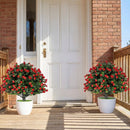 2 Pack Artificial Rose Topiary Ball Trees with PP Cement by LJGDeals