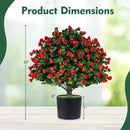 2 Pack Artificial Rose Topiary Ball Trees with PP Cement by LJGDeals