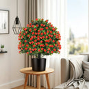 2 Pack Artificial Rose Topiary Ball Tree Faux Shrub Bushes with Flowers-Red by LJGDeals