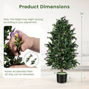 2 Pack Artificial Topiary Cone Tree Faux Potted Shrub Plant with 49 Flowers by LJGDeals