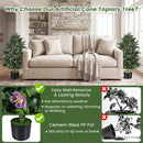 2 Pack Artificial Topiary Cone Tree Faux Potted Shrub Plant with 49 Flowers by DirectDeals
