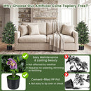 2 Pack Artificial Topiary Cone Tree Faux Potted Shrub Plant with 49 Flowers by LJGDeals