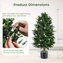 2 Pack Artificial Topiary Cone Tree Faux Potted Shrub Plant with 49 Flowers by LJGDeals