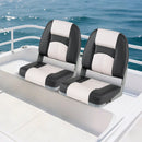 2-Pack Boat Seats with Thick Sponge Padding and Fixing Bolts-Gray by LJGDeals