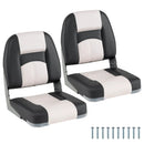 2-Pack Boat Seats with Thick Sponge Padding and Fixing Bolts-Gray by LJGDeals