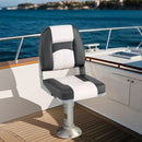 2-Pack Boat Seats with Thick Sponge Padding and Fixing Bolts-Gray by LJGDeals