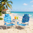2 Pack Folding Beach Chair with Adjustable Positions and Head Pillow by LJGDeals