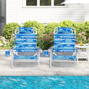 2 Pack Folding Beach Chair with Adjustable Positions and Head Pillow by LJGDeals