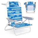 2 Pack Folding Beach Chair with Adjustable Positions and Head Pillow by LJGDeals