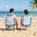 2 Pack Folding Beach Chair with Adjustable Positions and Head Pillow by LJGDeals