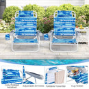 2 Pack Folding Beach Chair with Adjustable Positions and Head Pillow by LJGDeals