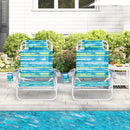 2 Pack Folding Beach Chair with Adjustable Positions and Head Pillow by LJGDeals