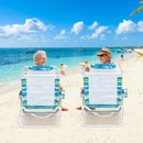 2 Pack Folding Beach Chair with Adjustable Positions and Head Pillow by LJGDeals