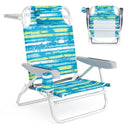 2 Pack Folding Beach Chair with Adjustable Positions and Head Pillow by LJGDeals