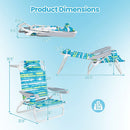 2 Pack Folding Beach Chair with Adjustable Positions and Head Pillow by LJGDeals