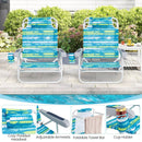 2 Pack Folding Beach Chair with Adjustable Positions and Head Pillow by LJGDeals