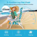 2 Pack Folding Beach Chair with Adjustable Positions and Head Pillow by LJGDeals