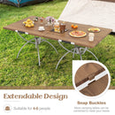 2 Pack Folding Camping Table with Wood-grain Tabletop for Hiking Party-Natural by LJGDeals
