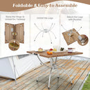2 Pack Folding Camping Table with Wood-grain Tabletop for Hiking Party-Natural by LJGDeals
