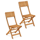 2 Pack Folding Chairs Sturdy Wood Dining Chairs with Slatted Backrest and Seat by LJGDeals