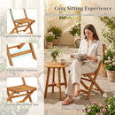 2 Pack Folding Chairs Sturdy Wood Dining Chairs with Slatted Backrest and Seat by LJGDeals