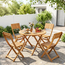 2 Pack Folding Chairs Sturdy Wood Dining Chairs with Slatted Backrest and Seat by LJGDeals