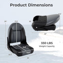 2-Pack Folding High Back Boat Chairs with Sponge Padding and Fixing Bolts-Black by LJGDeals