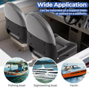 2-Pack Folding High Back Boat Chairs with Sponge Padding and Fixing Bolts-Black