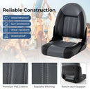 2-Pack Folding High Back Boat Chairs with Sponge Padding and Fixing Bolts-Black by LJGDeals