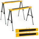 Folding Saw Horses with 12 Adjustable Heights - 2 Pack by LJGDeals