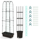 2 Pack Garden Planters with Trellis Cucumber Trellis Tomato Cage-Black
