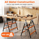 Heavy Duty Metal Folding Saw Horses with Adjustable Height by DirectDeals