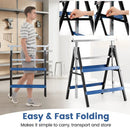 Heavy Duty Metal Folding Saw Horses with Adjustable Height by LJGDeals