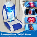 2 Pieces High Back Folding Boat Seat Set with Sponge Cushion