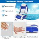 2 Pieces High Back Folding Boat Seat Set with Sponge Cushion