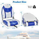 2 Pieces High Back Folding Boat Seat Set with Sponge Cushion