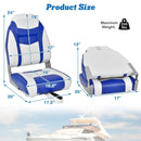 2 Pieces High Back Folding Boat Seat Set with Sponge Cushion by LJGDeals