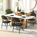 2 Pack Padded Folding Chairs with Metal Frame and Carry Handle-Black by DirectDeals