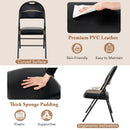 2 Pack Padded Folding Chairs with Metal Frame and Carry Handle-Black by LJGDeals