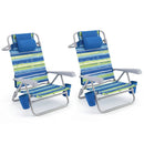 Folding Beach Chair with 7-Position Backrest & Cooler Bag by LJGDeals