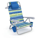 Folding Beach Chair with 7-Position Backrest & Cooler Bag by LJGDeals