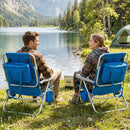 Folding Beach Chair with 7-Position Backrest & Cooler Bag by LJGDeals
